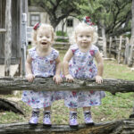 twin girls family photograph