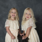 twin girls family photograph