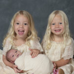 twins newborn famly photograph 1 three young girls family photograph